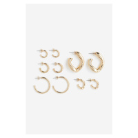 H & M - Kruhové náušnice 5 párů - zlatá