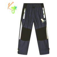 Chlapecké zateplené outdoorové kalhoty - KUGO C7770, šedá/ tyrkysové zipy Barva: Šedá