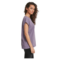Dámské tričko s prodlouženým ramenem prachově fialové