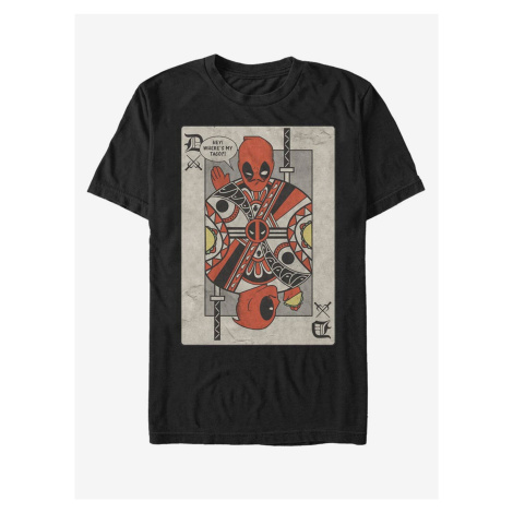 Černé unisex tričko Marvel Deadpool Playing Card ZOOT.FAN