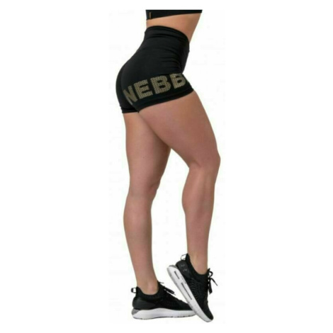Nebbia Gold Print Shorts Black
