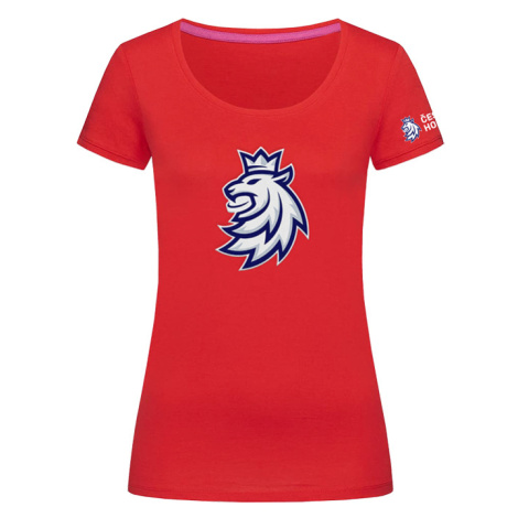 Hokejové reprezentace dámské tričko Czech republic logo lion red