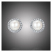 GRACE Silver Jewellery Stříbrné náušnice s říční perlou a zirkony Brunela, stříbro 925/1000 E-SC