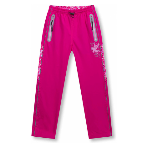 Dívčí šusťákové kalhoty, zateplené - KUGO D916, růžová