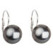 Evolution Group Stříbrné náušnice visací s perlou tmavě šedou kulaté 31144.3 dark grey