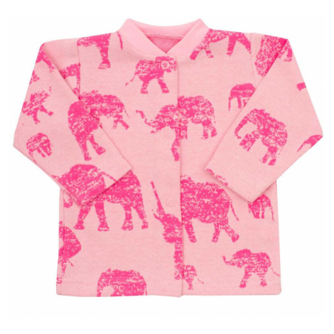 Kojenecký kabátek Baby Service Sloni růžový