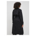 Trench kabát Calvin Klein dámský, černá barva, přechodný, dvouřadový, K20K206320