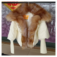Dámská zimní bunda péřovka s liščí kožešinou