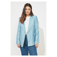 Trendyol Light Blue Button Jacket