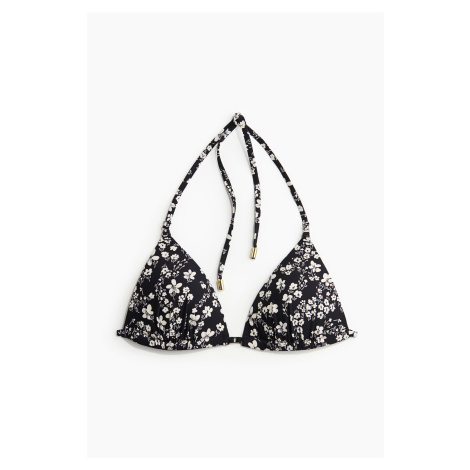 H & M - Bikinová push-upka's trojúhelníkovými košíčky - černá H&M