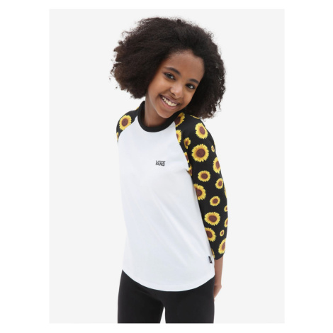 Černo-bílé holčičí tričko s dlouhým rukávem VANS Sunlit