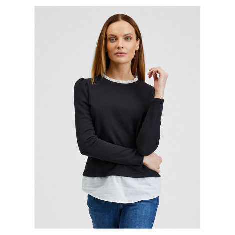 Černý dámský svetr s košilovou vsadkou ORSAY