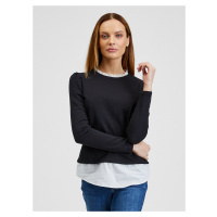 Černý dámský svetr s košilovou vsadkou ORSAY