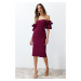 Trendyol Purple Rose Accessory Elegant Evening Dress