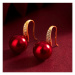 Éternelle Vánoční náušnice se zirkony Alice - vánoční baňka E1215/MCK Červená