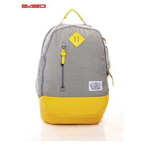 Gray and yellow school backpack
