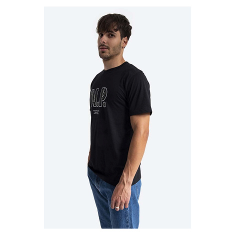Bavlněné tričko Norse Projects Niels Teknisk Logo černá barva, s potiskem, N01.0570.9999-9999