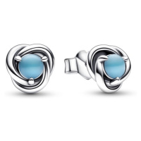 Pandora Slušivé stříbrné náušnice s tyrkysovými krystaly 292335C02