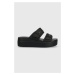 Pantofle Crocs Brooklyn Low Wedge Sandal dámské, černá barva, na platformě, 208728