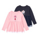 lupilu® Dívčí triko s dlouhými rukávy, 2 kusy (navy modrá / růžová)