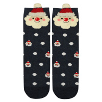 Vánoční vysoké ponožky dámské Santa tmavě modrá