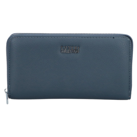 Velká pouzdrová dámská koženková peněženka Tiana, džínově modrá Coveri