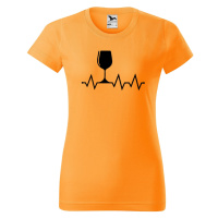 DOBRÝ TRIKO Dámské tričko s potiskem Tep srdce víno Barva: Tangerine orange