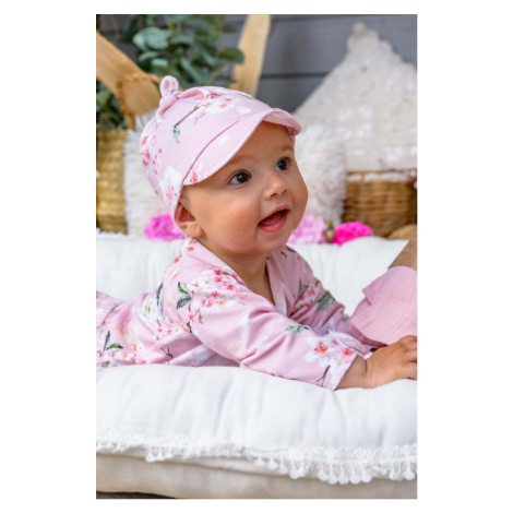 Dětská bavlněná čepice Jamiks ARDEN růžová barva, vzorovaná