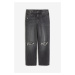 H & M - Baggy Low Jeans - černá