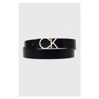 Oboustranný kožený pásek Calvin Klein dámský, černá barva