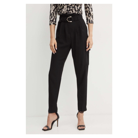 Kalhoty Morgan PROUR.F dámské, černá barva, kapsáče, high waist, PROUR.F