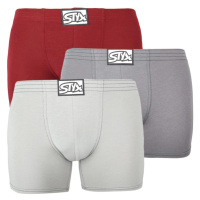 3PACK pánské boxerky Styx long klasická guma vícebarevné (F10606263)