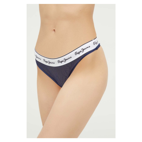 Tanga Pepe Jeans Mesh tmavomodrá barva