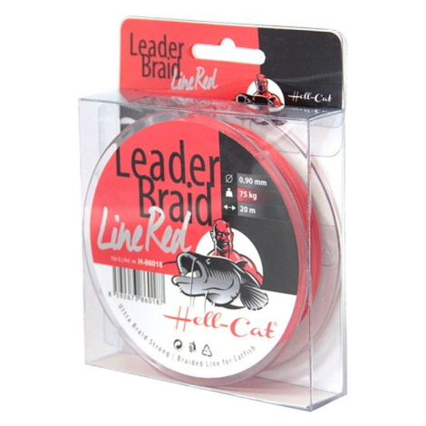 Hell-cat návazcová šňůra leader braid line red 20 m-průměr 1,20 mm / nosnost 100 kg