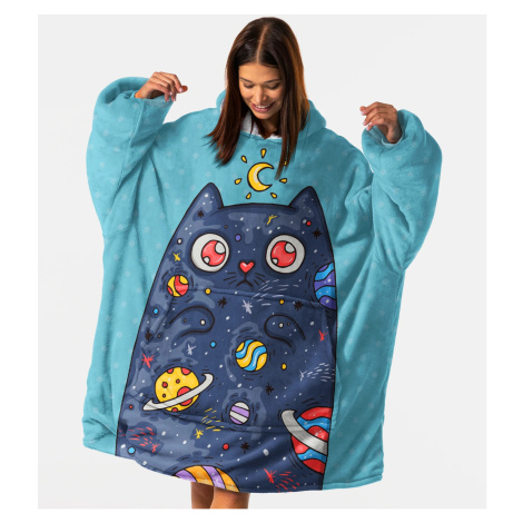 Space Cat Huggie, obrovská beránková mikina, mikinová deka Bittersweet Paris