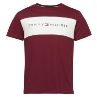 Tommy Hilfiger BLOCK LOGO SS Pánské triko, vínová, velikost