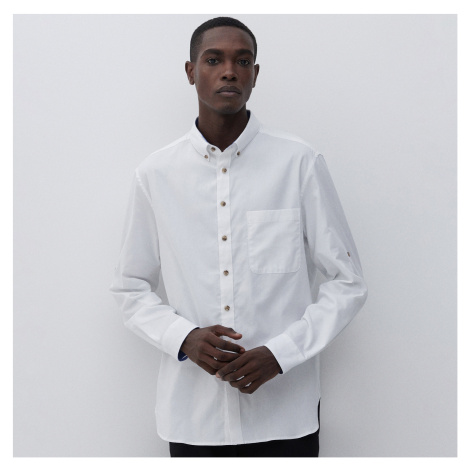 Reserved - Košile z texturované bavlny - Bílá