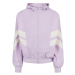 Ladies Crinkle Batwing Jacket - lilac/whitesand