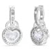 Guess Slušivé visací náušnice 2v1 Rolling Hearts JUBE03351JWRHT/U