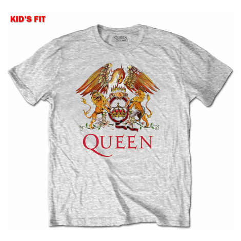 Queen tričko, Classic Crest Heather Grey, dětské RockOff