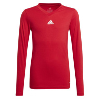 adidas TEAM BASE LONG SLEEVE TEE Juniorské fotbalové triko, červená, velikost