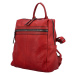 Trendový dámský koženkový batůžek Barry, červená