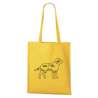 DOBRÝ TRIKO Bavlněná taška s potiskem Kde drbat psa Barva: Žlutá