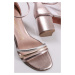 Růžovozlaté sandály na hrubém podpatku 2-28300