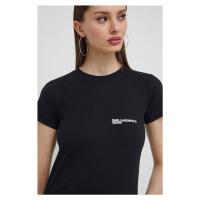 Bavlněné tričko Karl Lagerfeld Jeans černá barva