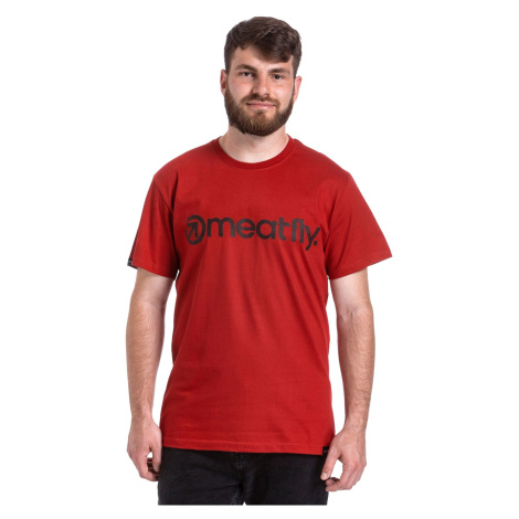 Meatfly pánské tričko MF Logo Dark Red | Červená