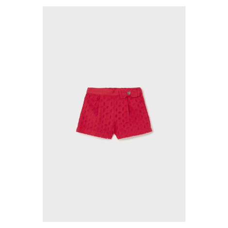 Kojenecké šortky Mayoral červená barva, hladké