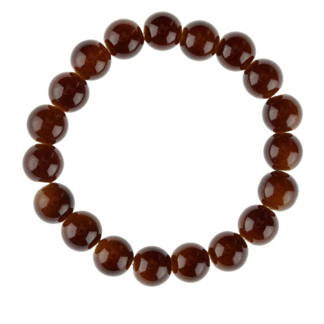 Bead bracelet on elastic band brown YUPS