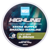 Nash splétaná šňůra highline extra supple braid green 1200 m - 0,35 mm 18,14 kg