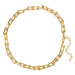 Camerazar Dámský náhrdelník Choker z bižuterního kovu, zlatý, délka 46+5 cm, tloušťka článků 6 m